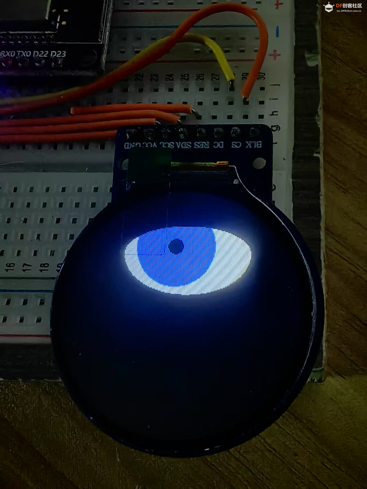 【花雕学编程】Arduino动手做（249）--GC9A01猫头鹰之眼动画图1