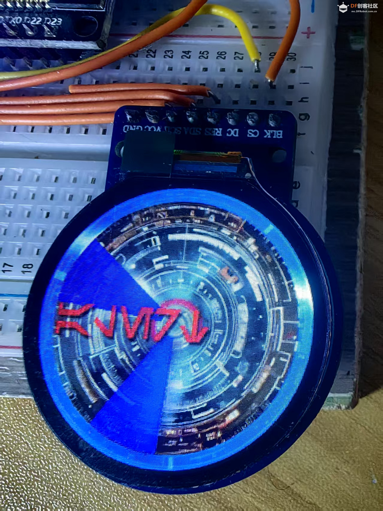 【花雕学编程】Arduino动手做（249）--GC9A01雷达扫描GIF动画图2