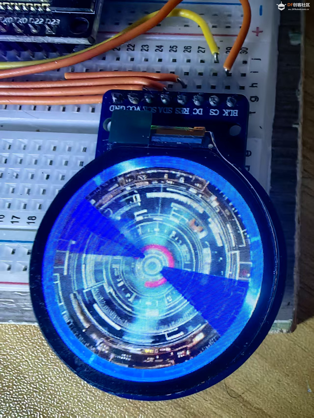 【花雕学编程】Arduino动手做（249）--GC9A01雷达扫描GIF动画图1