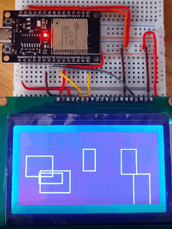 【花雕学编程】Arduino动手做（199）---随机六个空心矩形图1