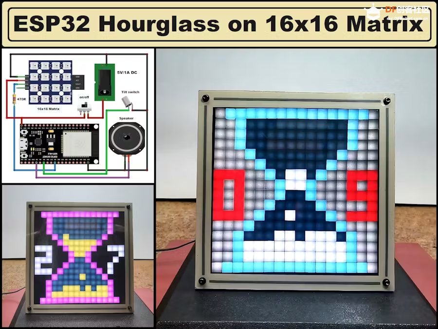 用ESP32和点阵屏打造一个炫酷的动态声效LED沙漏图1