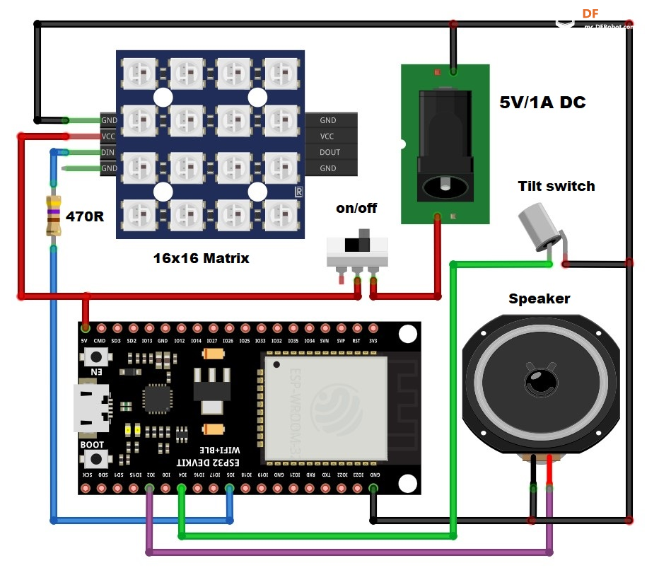 用ESP32和点阵屏打造一个炫酷的动态声效LED沙漏图3