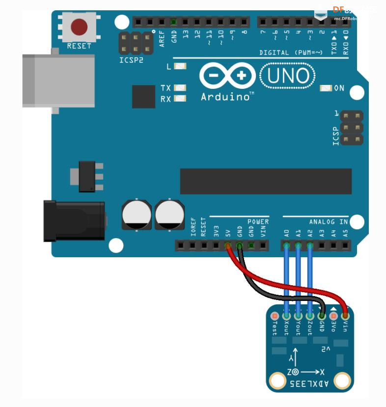 【花雕学编程】Arduino动手做（239）---ADXL335三轴6个小实验图2