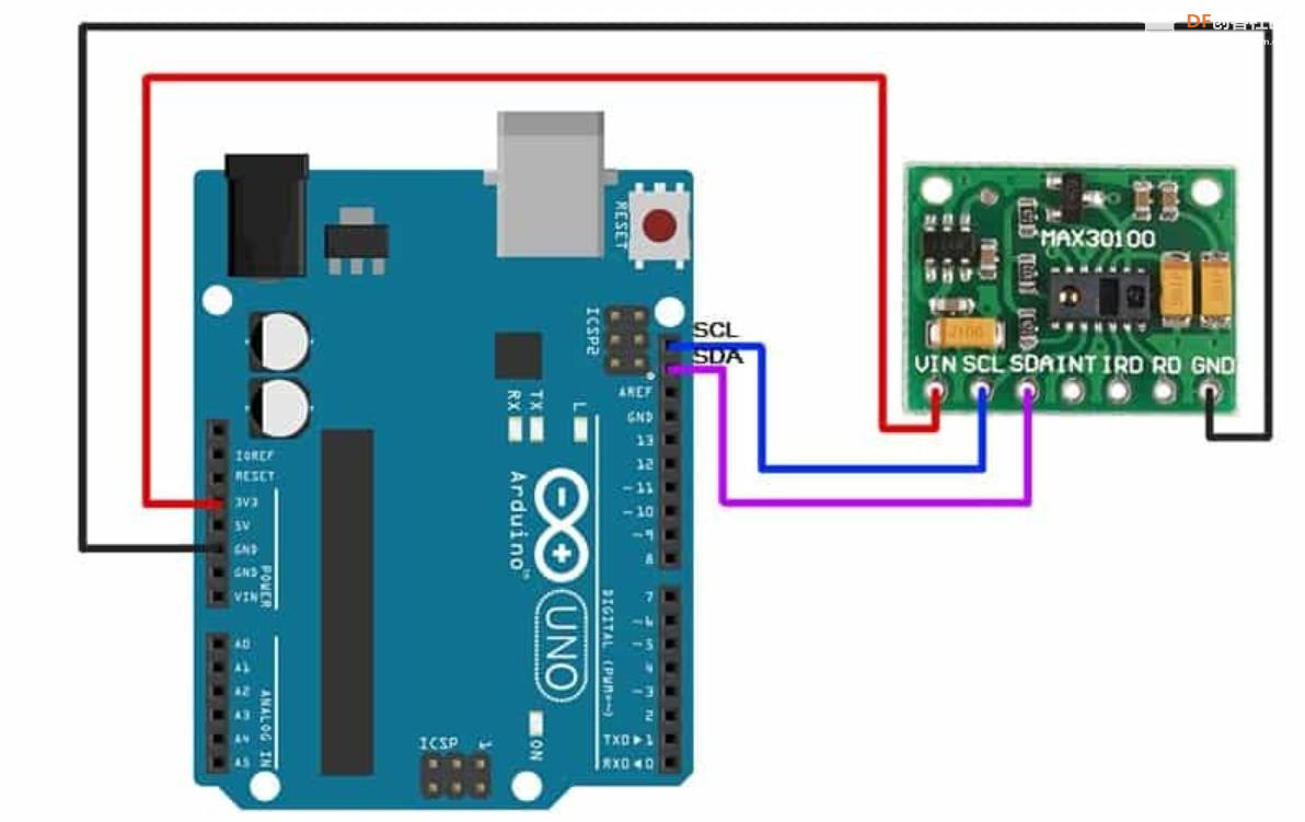 【花雕学编程】Arduino动手做（253）---MAX30100脉搏血氧模块图1