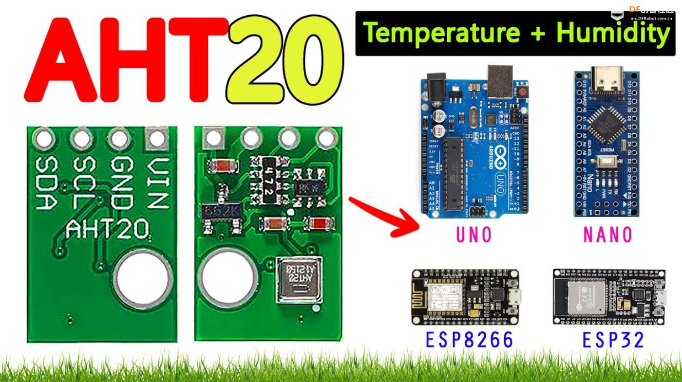 【花雕学编程】Arduino动手做（256）---AHT20 温湿度I2C模块图1