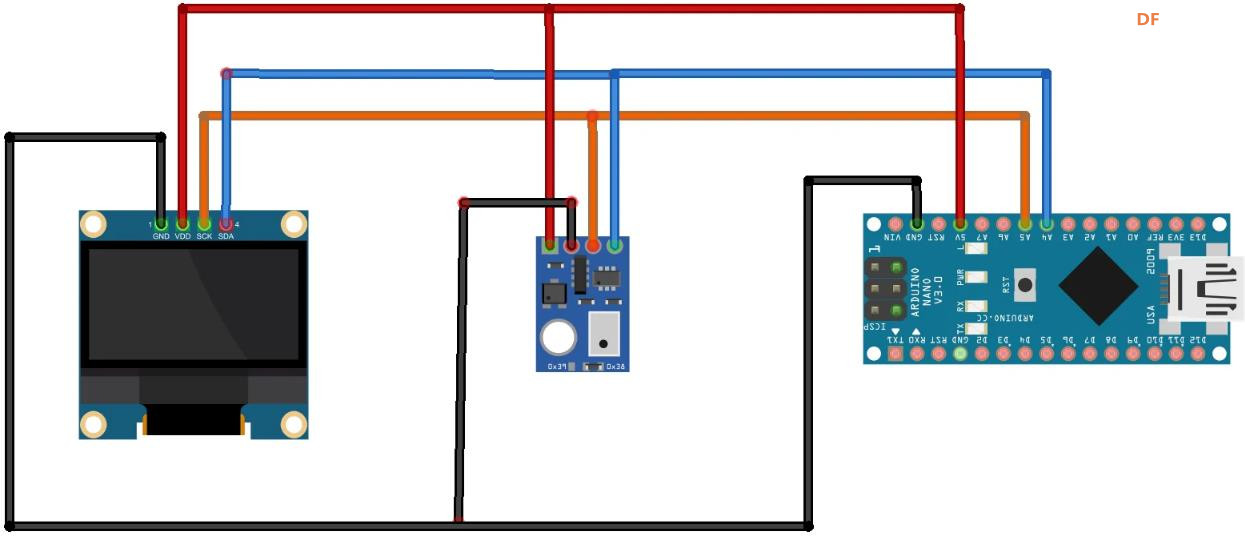 【花雕学编程】Arduino动手做（256）---AHT20 OLED显示温湿度图1