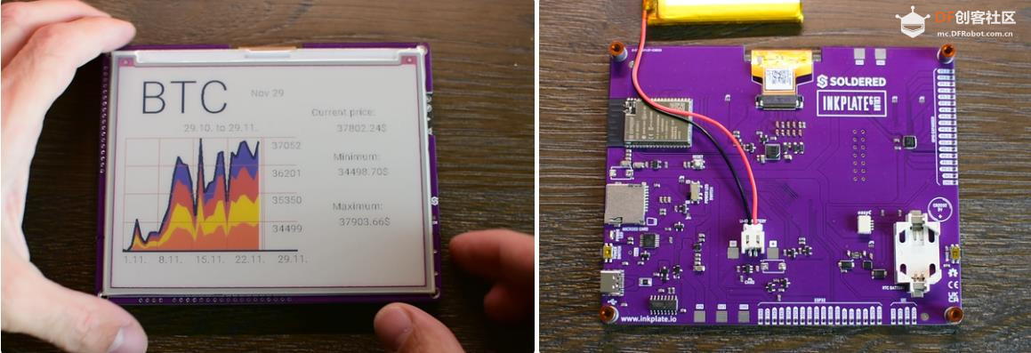 Arduino ESP32 彩色6寸电子纸墨水屏气象站图1