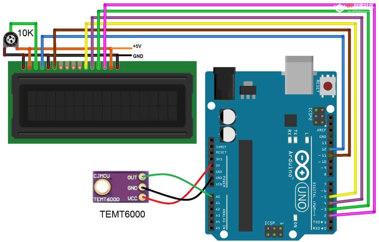 【花雕学编程】Arduino动手做（255）---TEMT6000 模块4个实验图1