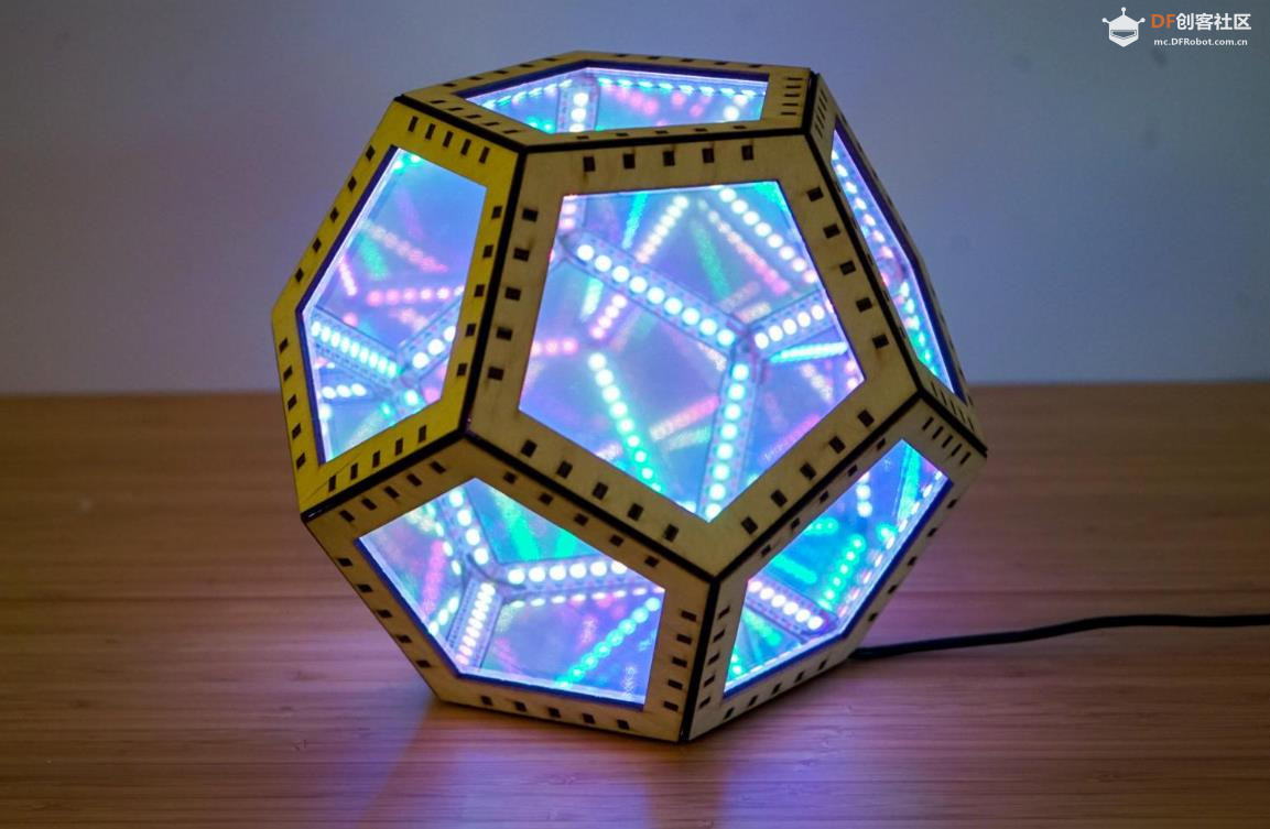 Arduino 激光切割无限十二面立方体LED闪亮球图1