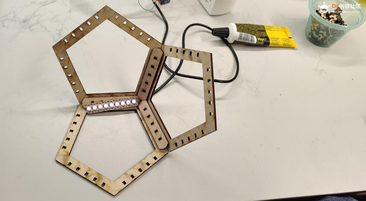 Arduino 激光切割无限十二面立方体LED闪亮球图3