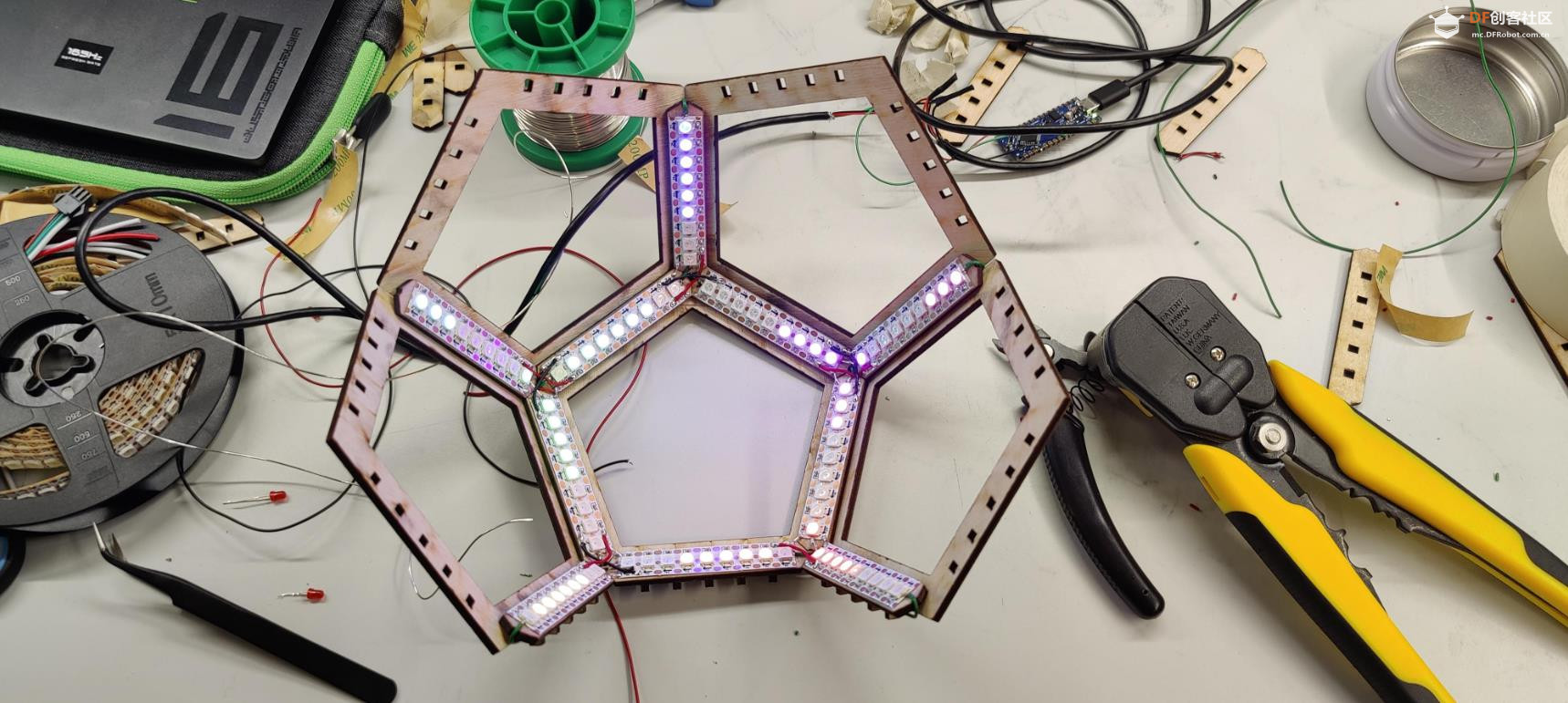 Arduino 激光切割无限十二面立方体LED闪亮球图5