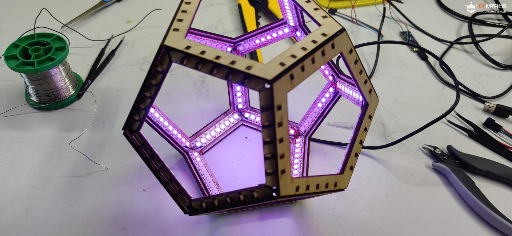 Arduino 激光切割无限十二面立方体LED闪亮球图10
