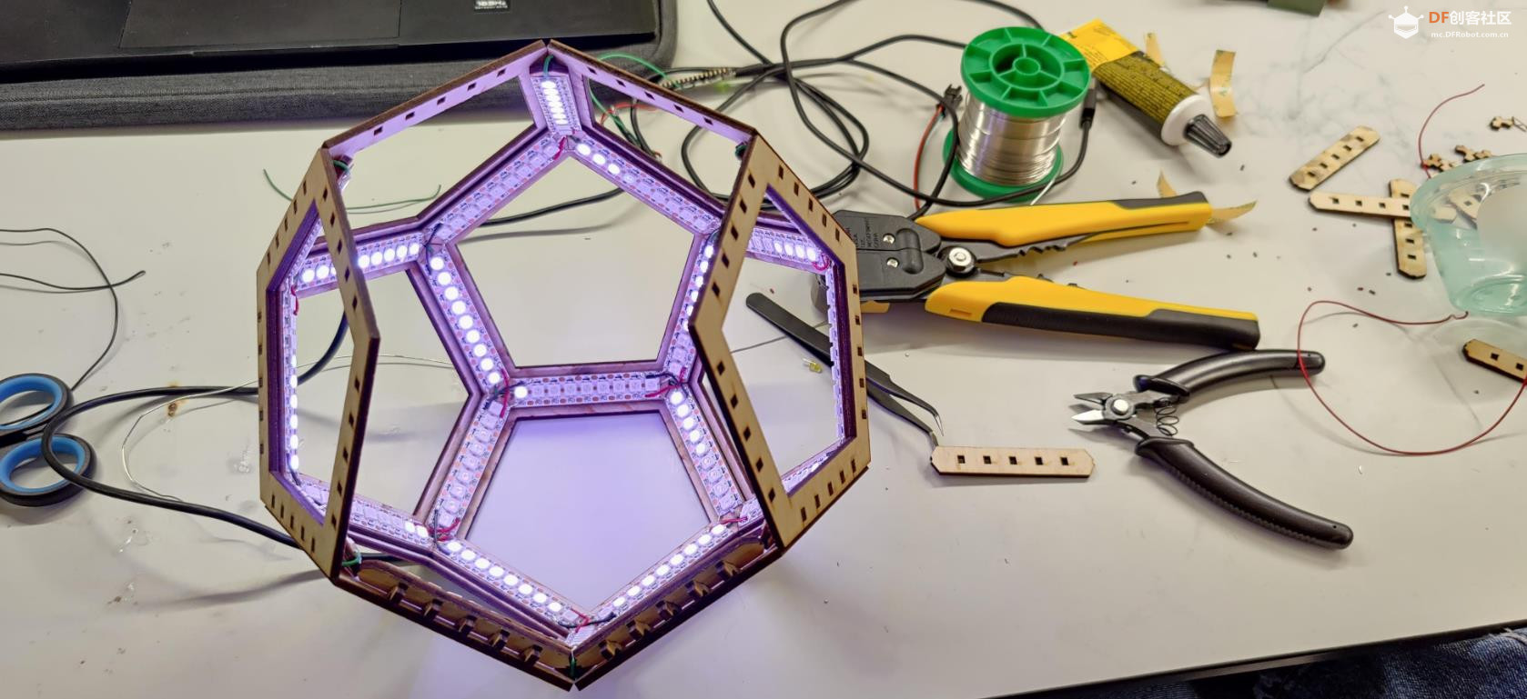 Arduino 激光切割无限十二面立方体LED闪亮球图9