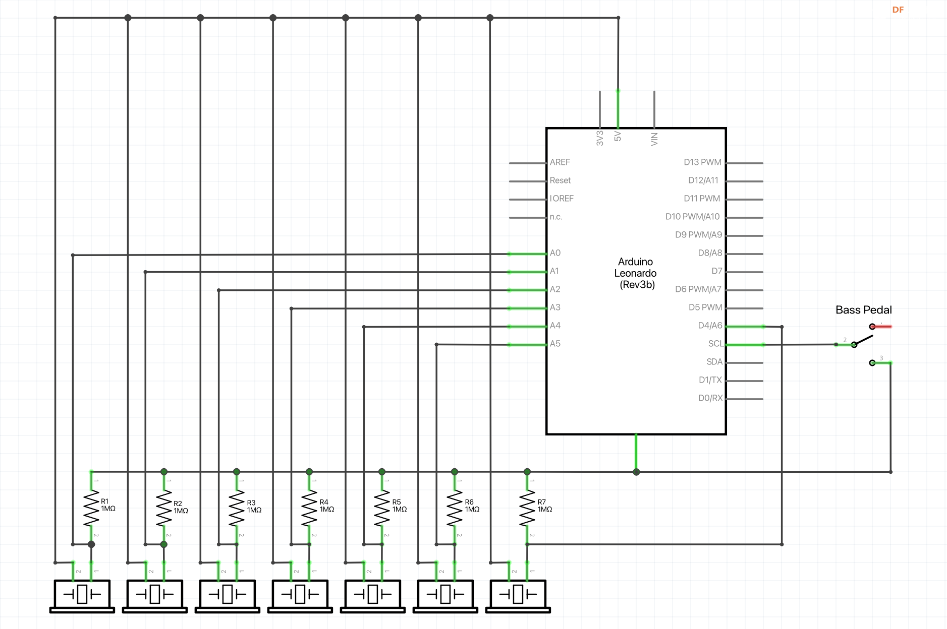 【Arduino 动手做】桌面版 MIDI 架子鼓图3