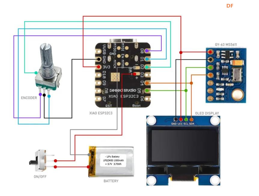 【Arduino 动手做】使用 ESP32 的紧凑型气压温度高度计图3