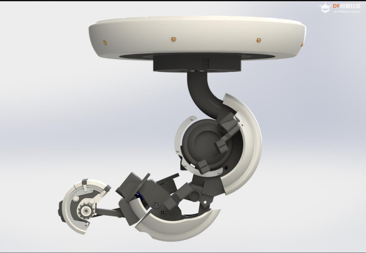 【Arduino 动手做】天花板上的 GlaDOS 四轴机器人吊臂灯图1