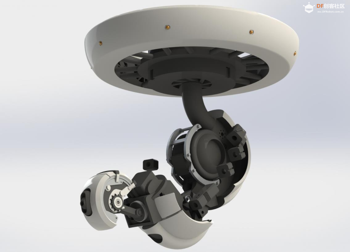 【Arduino 动手做】天花板上的 GlaDOS 四轴机器人吊臂灯图2