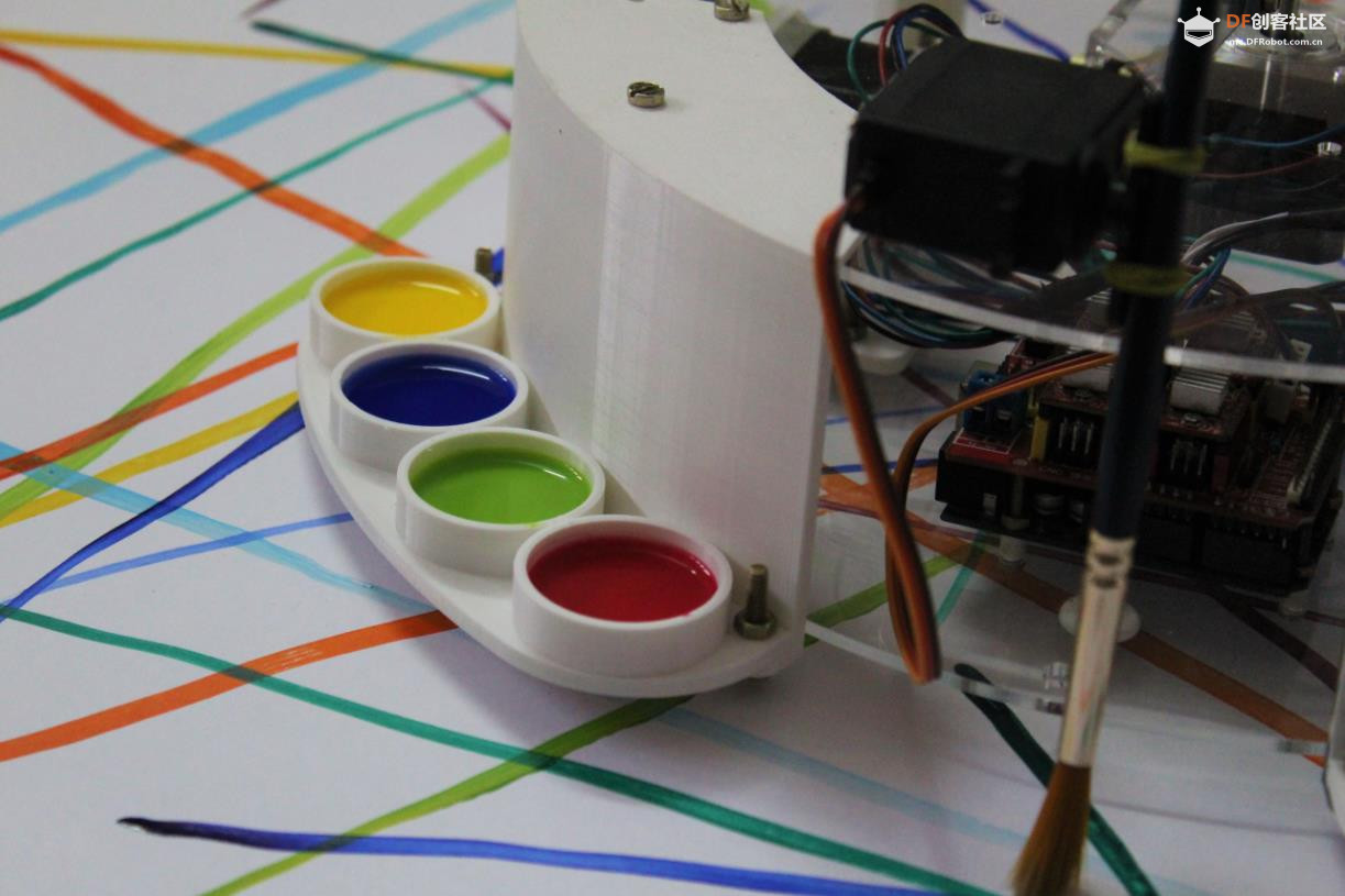 【Arduino 动手做】Arduino驱动的八种颜色绘画机器人图2