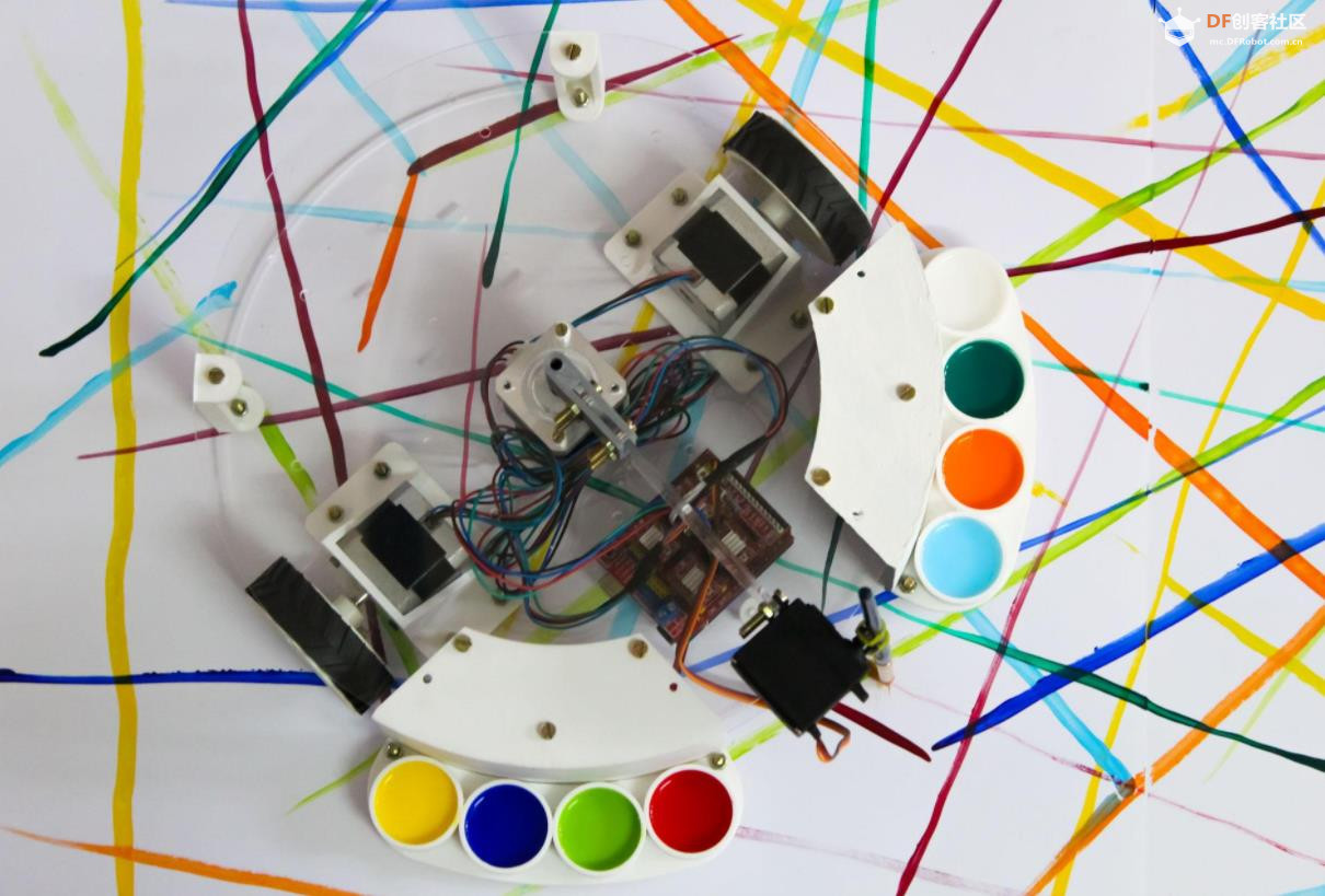 【Arduino 动手做】Arduino驱动的八种颜色绘画机器人图1