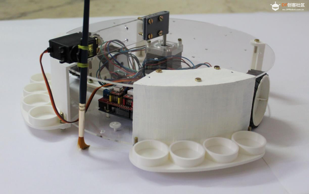 【Arduino 动手做】Arduino驱动的八种颜色绘画机器人图5