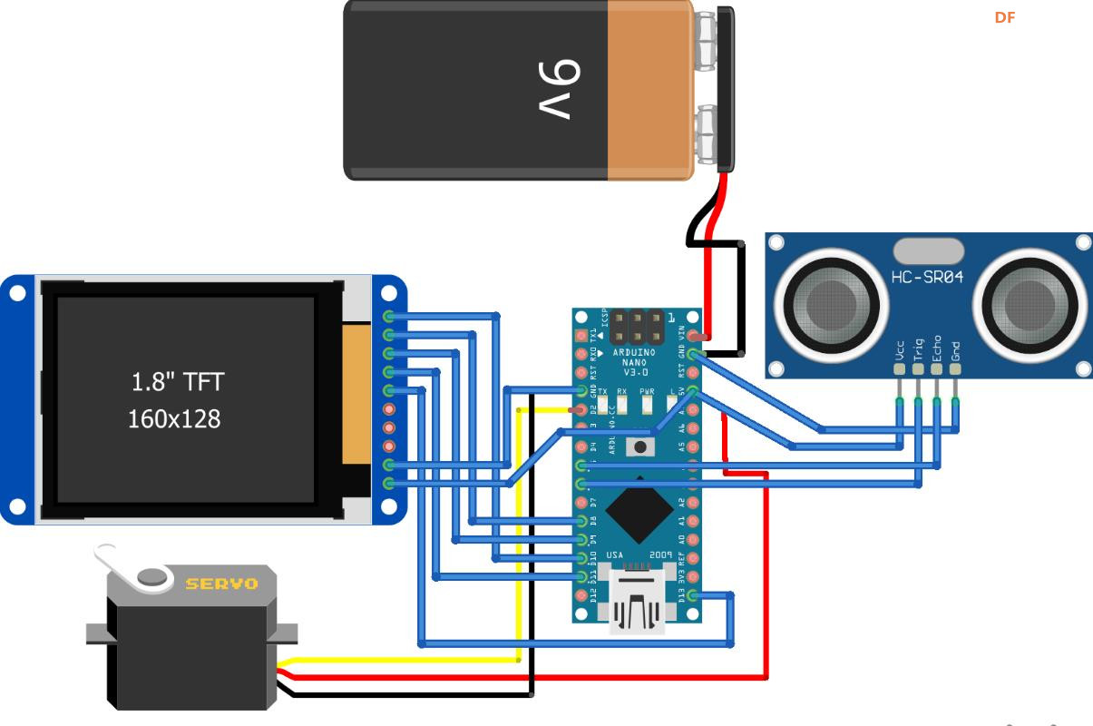 【Arduino 动手做】 HC-SR04 带显示屏的迷你紧凑型雷达图1