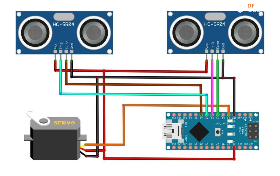 【Arduino 动手做】带有 2xHC-SR04 传感器的 360° Arduino 雷达图2