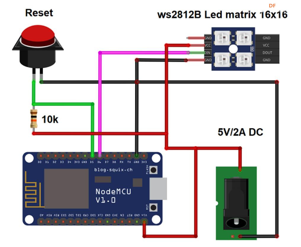 【Arduino 动手做】16x16 LED 矩阵上的 ESP8266 文字时钟图5