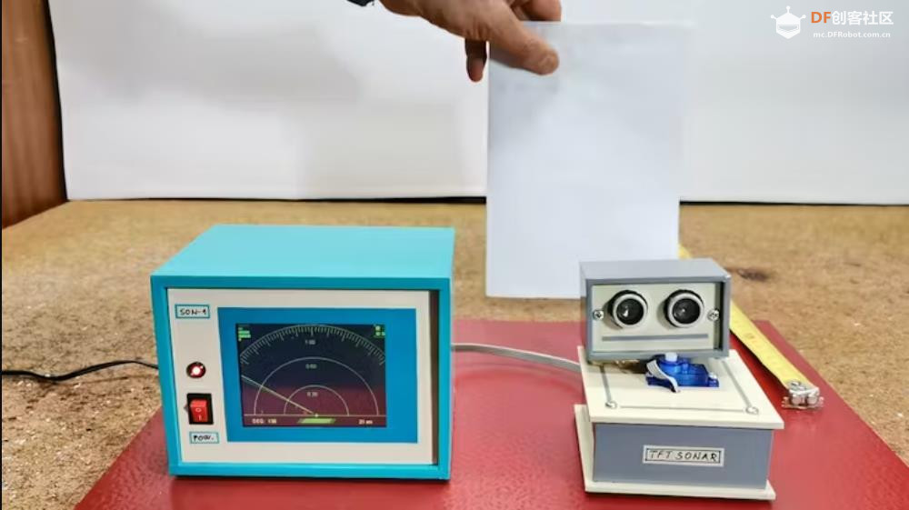 【Arduino 动手做】Arduino 超声波声纳：TFT显示屏上的雷达图1
