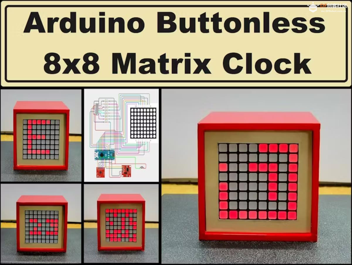 【Arduino 动手做】带 ADXL335的无按钮 LED 矩阵时钟图2