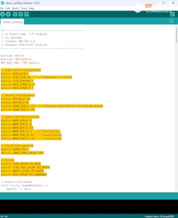 【Arduino 动手做】DIY ESP32 TFT 触摸显示屏上的 15 益智游戏图7