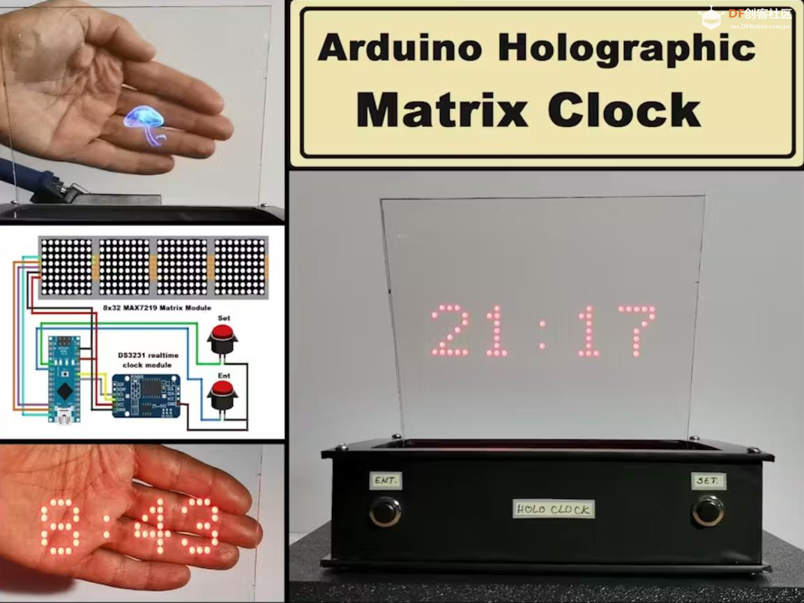【Arduino 动手做】DIY Arduino全息矩阵时钟图1