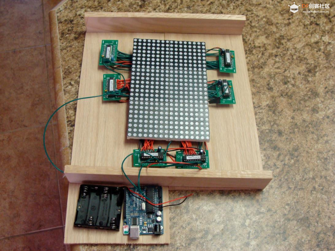 【Arduino 动手做】使用MAX7219在24x16矩阵上进行乒乓游戏图7