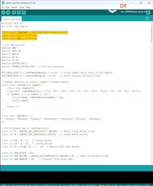 【Arduino 动手做】使用 ESP32 构建电子纸模拟时钟图5