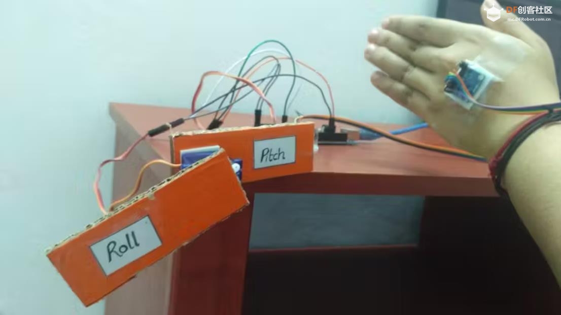 【Arduino 动手做】由 MPU-6050 控制的简单 2 轴伺服机械臂图8