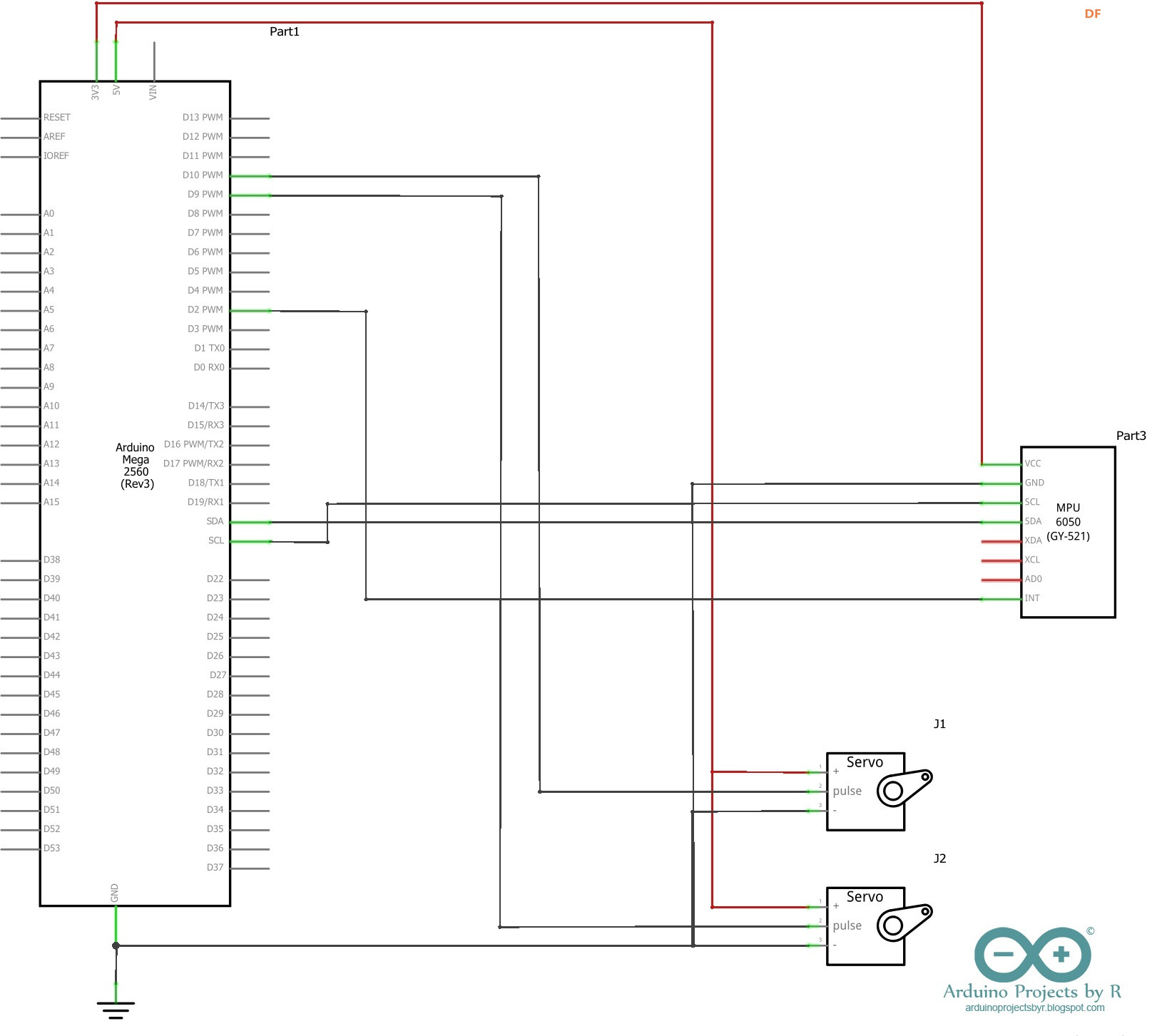 【Arduino 动手做】由 MPU-6050 控制的简单 2 轴伺服机械臂图9