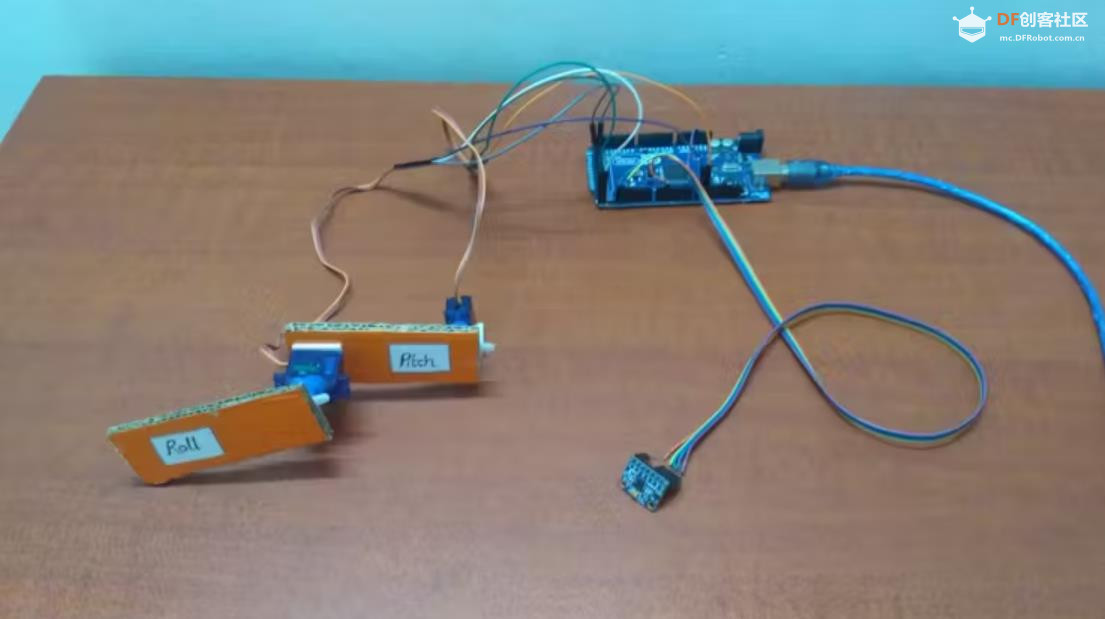 【Arduino 动手做】由 MPU-6050 控制的简单 2 轴伺服机械臂图5