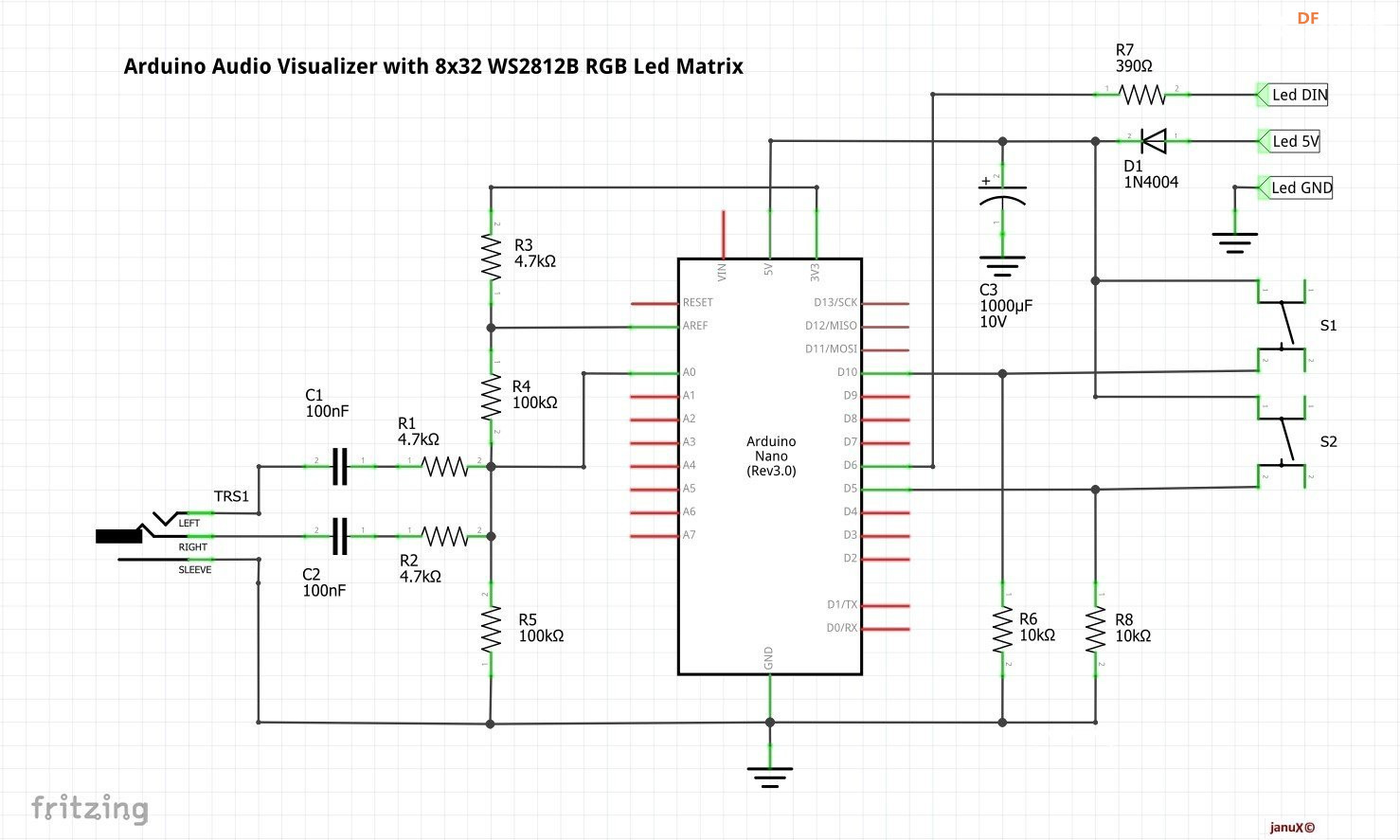 【Arduino 动手做】比FFT快4倍的FHT音频频谱可视化工具图3