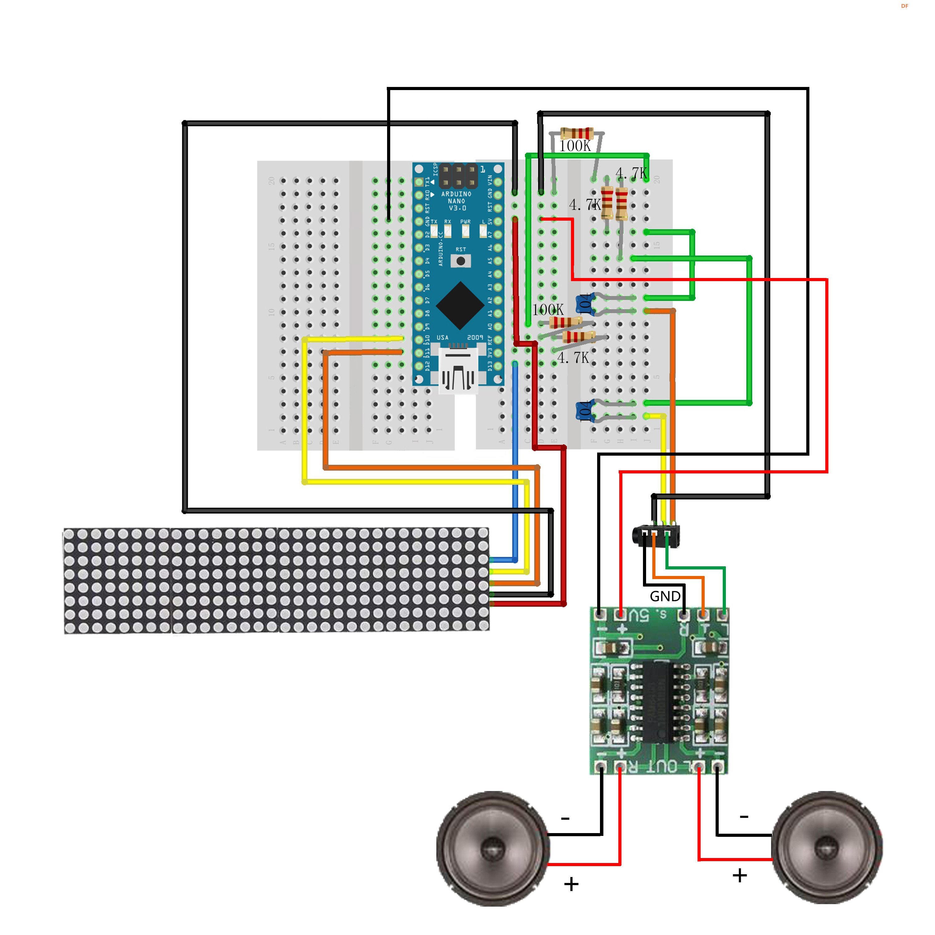 【Arduino 动手做】如何DIY 32波段LED音频音乐频谱分析仪图3
