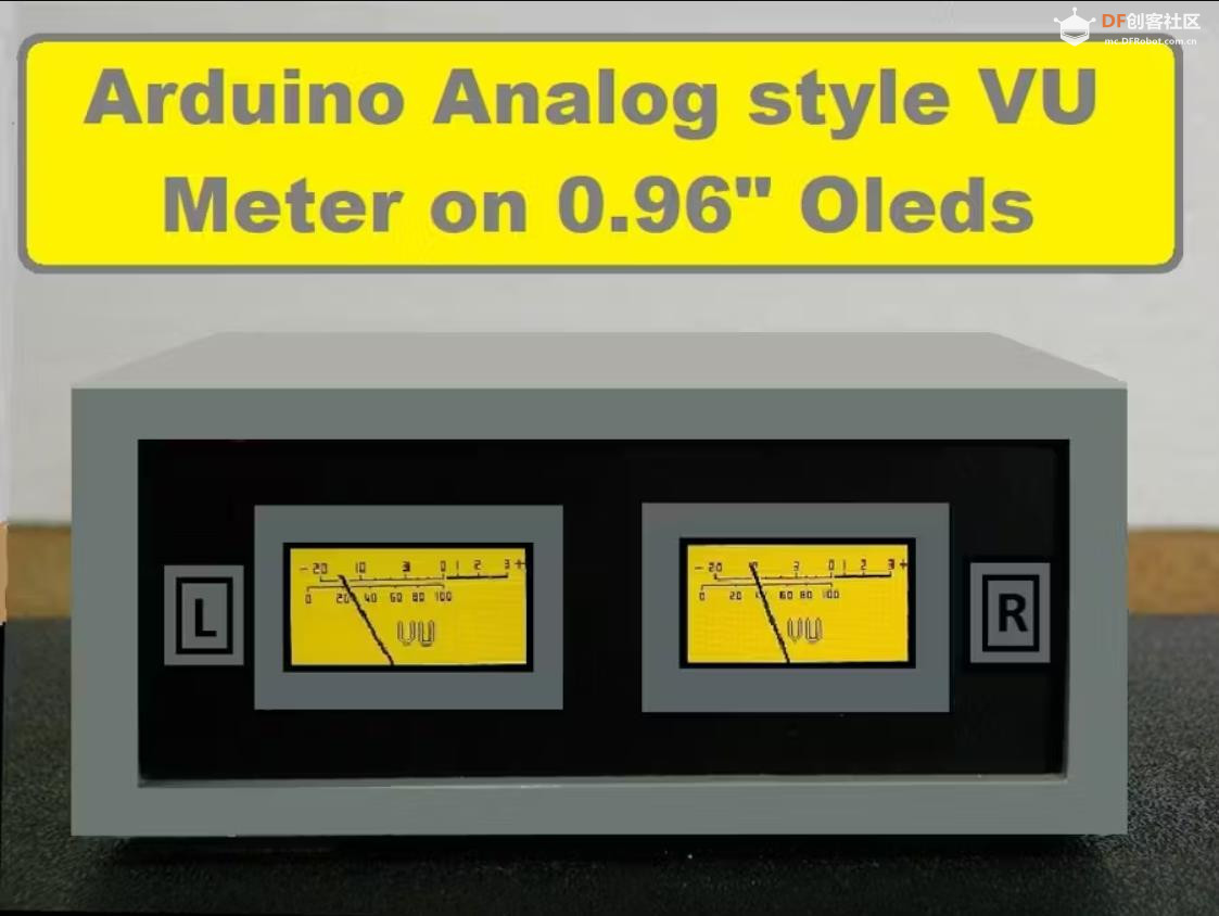 【Arduino 动手做】I2C OLED 上的 DIY 模拟式立体声 VU 表图2