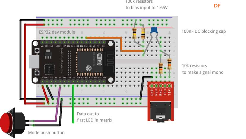 【Arduino 动手做】FastLED矩阵的ESP32频谱分析仪VU表图2