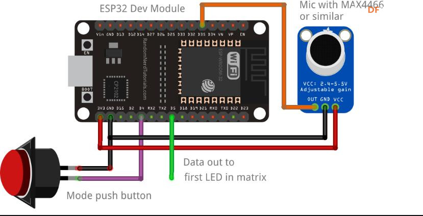 【Arduino 动手做】FastLED矩阵的ESP32频谱分析仪VU表图4