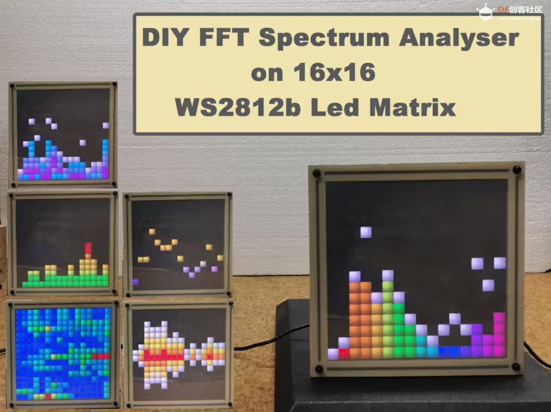 【Arduino 动手做】DIY 简单 FFT 频谱分析仪 16x16 LED 矩阵图2