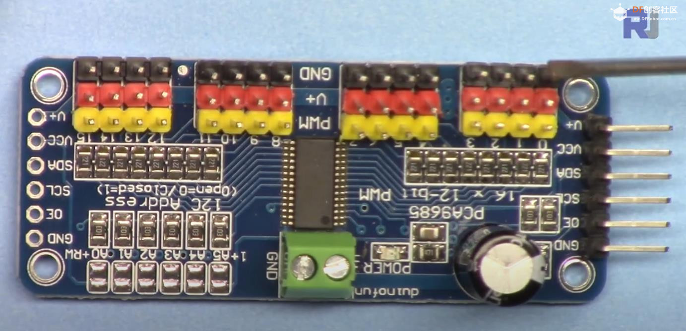 【Arduino 动手做】使用PCA9685模块控制16台伺服电机图3