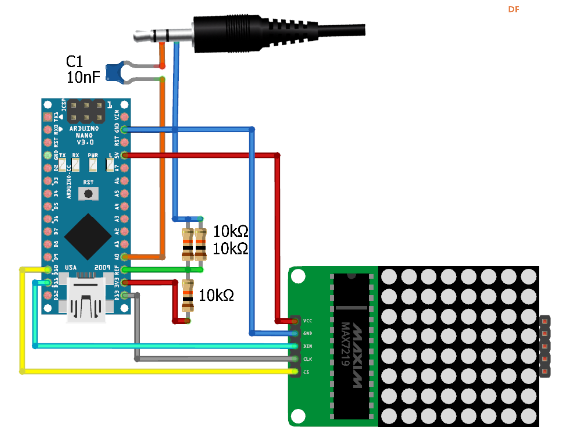 【Arduino 动手做】MAX7219 图形音频频谱分析仪图8