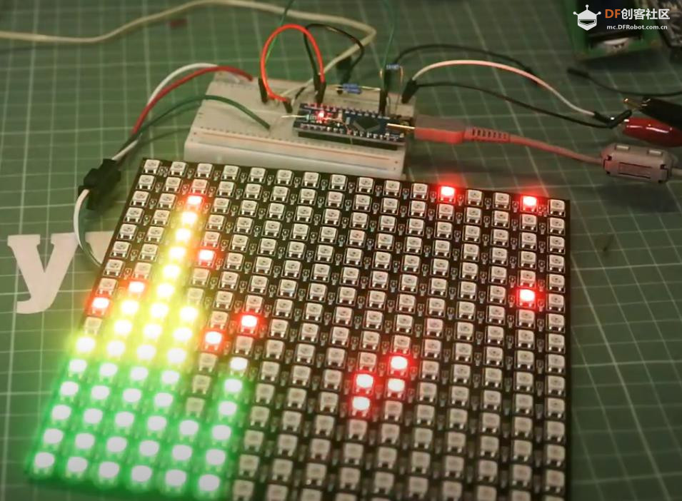 【Arduino 动手做】矩阵 16X16 图形音频频谱分析仪图3