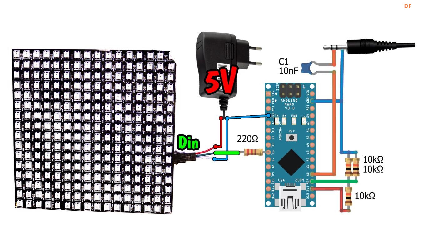【Arduino 动手做】矩阵 16X16 图形音频频谱分析仪图7