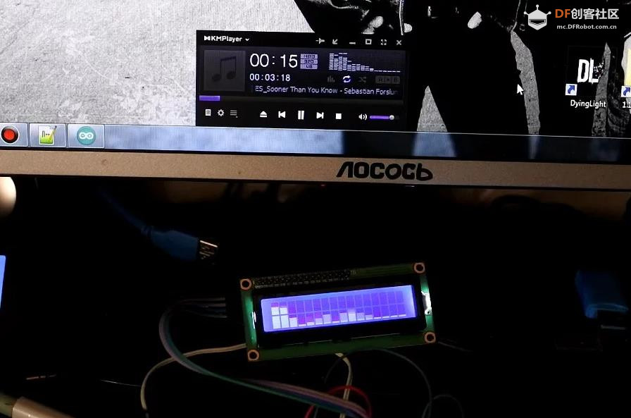 【Arduino 动手做】显示器 1602 屏幕图形音频频谱分析仪图4