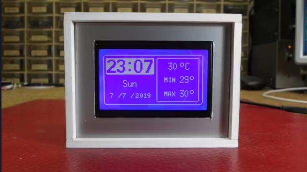 【Arduino 动手做】128x64 LCD 上的模拟、数字时钟和温度计图8