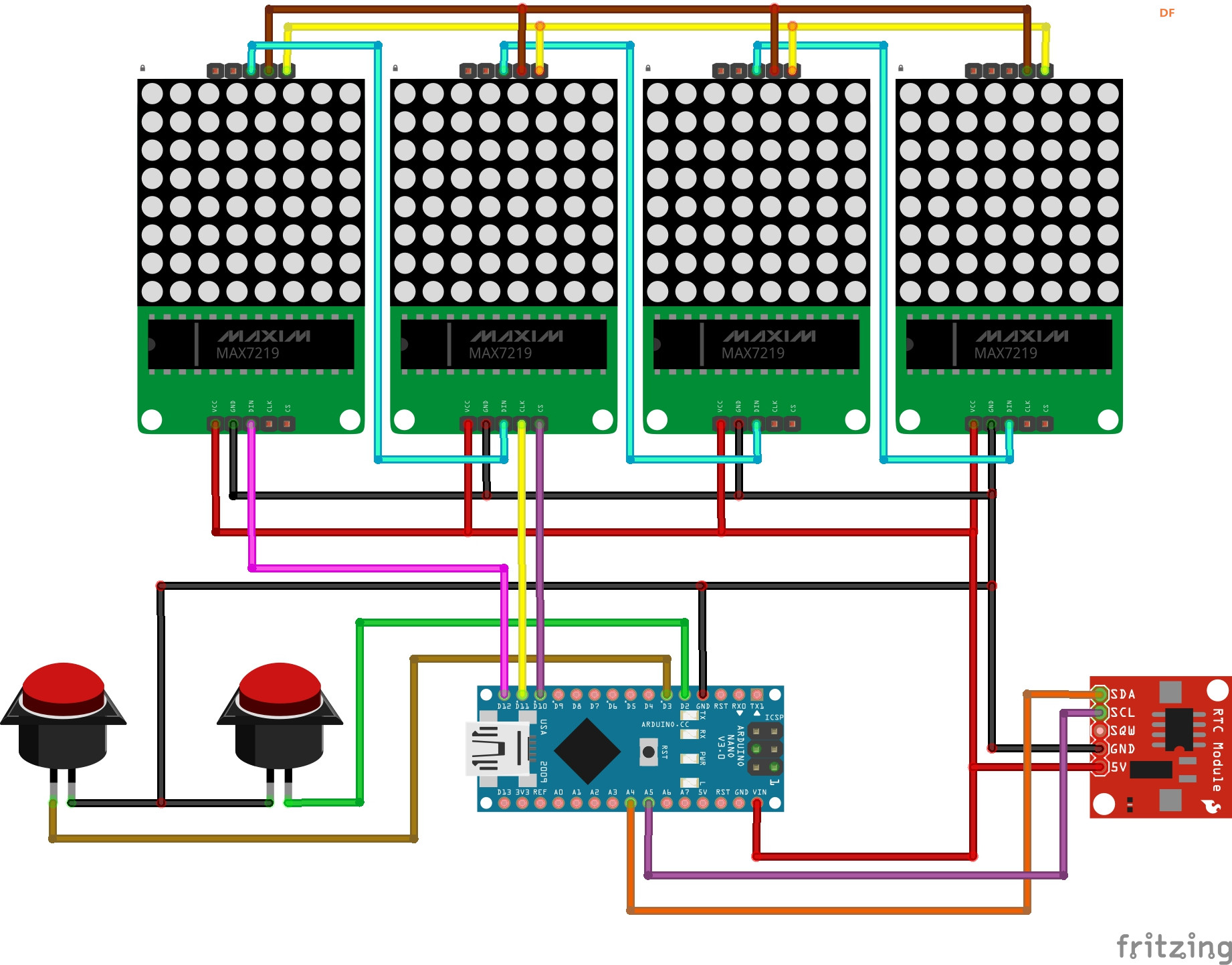 【Arduino 动手做】多功能 Mini LED 矩阵模块 32x8 时钟图6