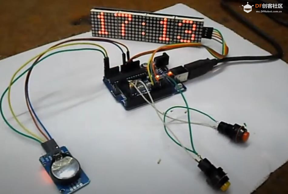 【Arduino 动手做】多功能 Mini LED 矩阵模块 32x8 时钟图7